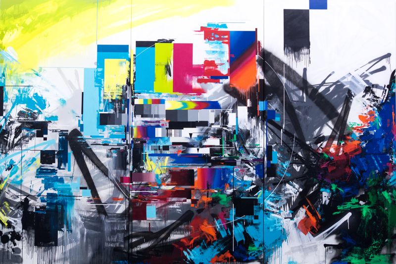 Markus Genesius, This is why I can't sleep, 2016, Sprühfarbe auf Leinwand